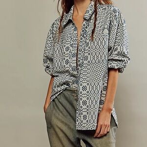 Free People So Long Summer Jacquard Buttondown